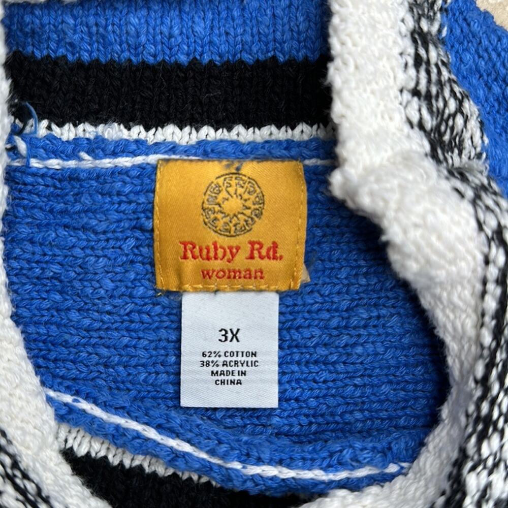 Ruby Rd. Plus Size Oversized Sweater Vertical Str… - image 3